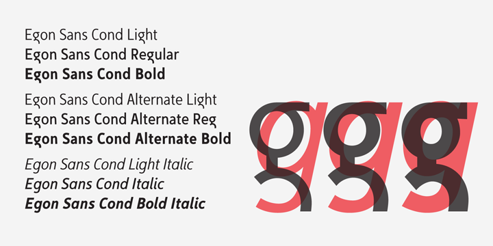 Пример шрифта Egon Sans Condensed Light